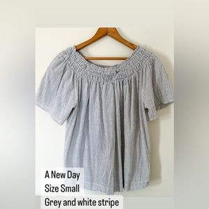 A New Day grey and white stripe top
